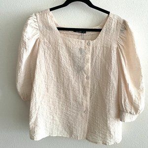 Nasty Gal Textured Button Detail Blouse